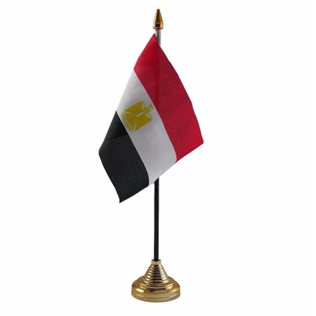 Egypte tafelvlaggetje 10 x 15 cm met standaard