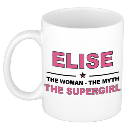 Elise The woman, The myth the supergirl cadeau koffie mok / thee beker 300 ml