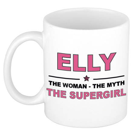 Elly The woman, The myth the supergirl cadeau koffie mok / thee beker 300 ml
