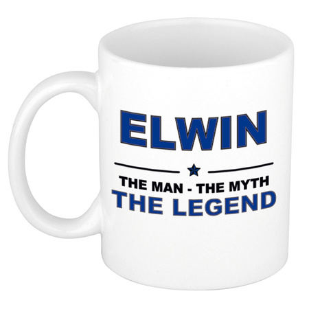 Elwin The man, The myth the legend cadeau koffie mok / thee beker 300 ml