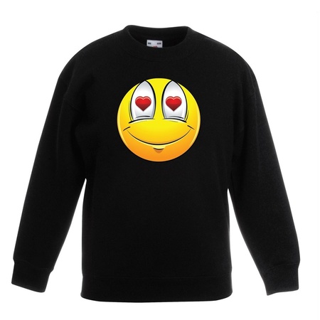 Emoticon sweater in love black children