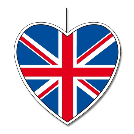 Engeland hangdecoratie hart 28 cm
