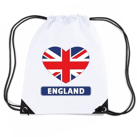 Engeland hart vlag nylon rugzak wit