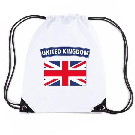 Engeland nylon rugzak wit met Engelse vlag