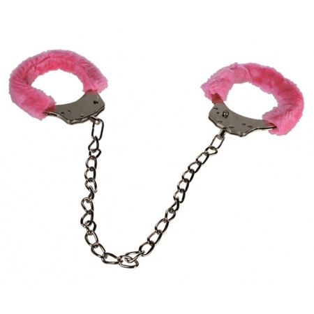 Furry pink legcuffs