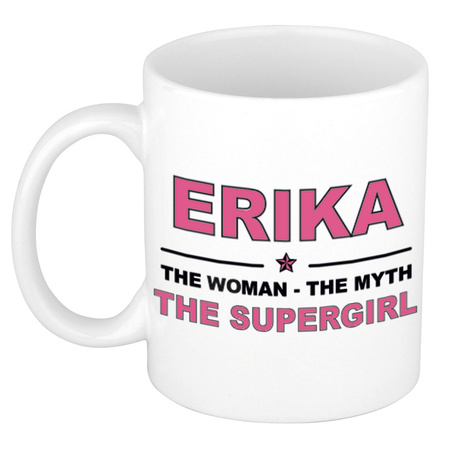 Erika The woman, The myth the supergirl cadeau koffie mok / thee beker 300 ml