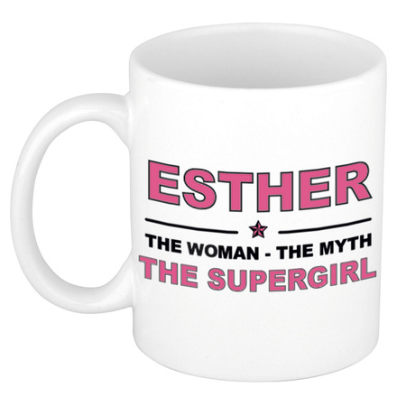 Esther The woman, The myth the supergirl cadeau koffie mok / thee beker 300 ml