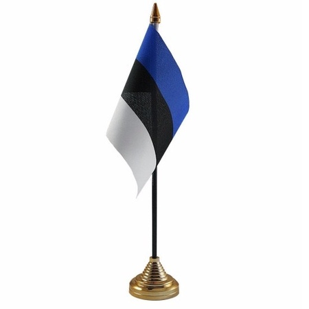 Estland tafelvlaggetje 10 x 15 cm met standaard