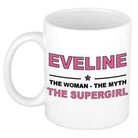 Eveline The woman, The myth the supergirl cadeau koffie mok / thee beker 300 ml