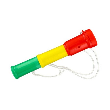 Feest/party toeter rood-geel-groen 20 cm