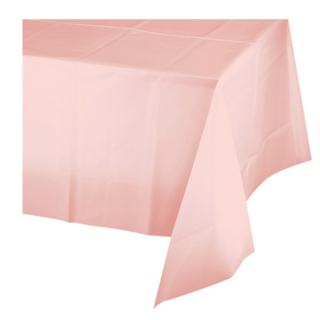 Tablecloth light pink plastic 274 x 137 cm