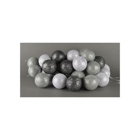Lightrope grey and white balls in vase