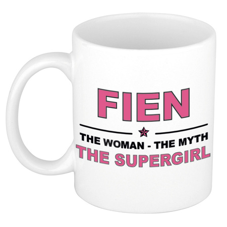 Fien The woman, The myth the supergirl cadeau koffie mok / thee beker 300 ml