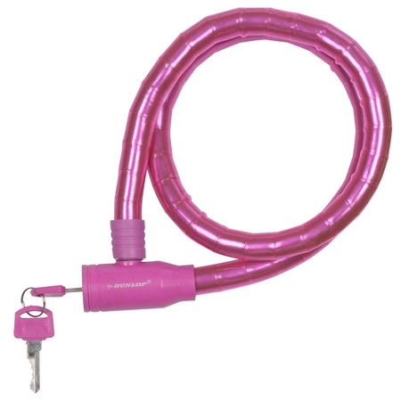 Bike cable lock pink 80 cm