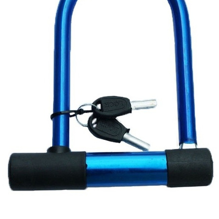 Fietsslot / beugelslot - blauw - 16 x 20 cm - fiets/scooter slot