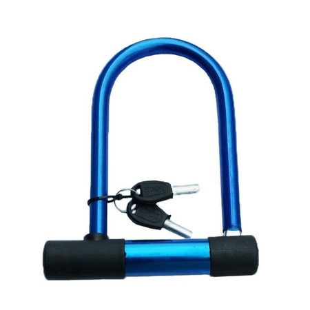 Fietsslot / beugelslot - blauw - 16 x 20 cm - fiets/scooter slot
