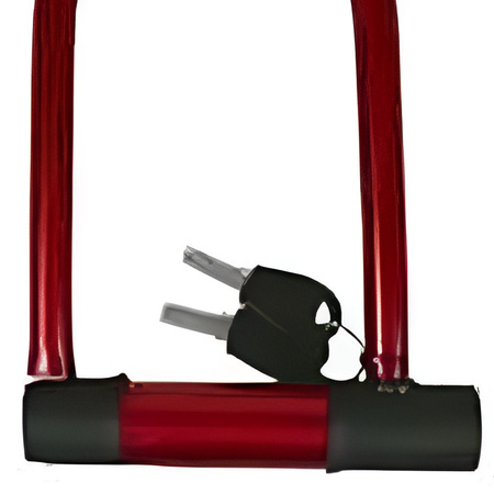 Bicycle shackle lock red 16 x 20 cm