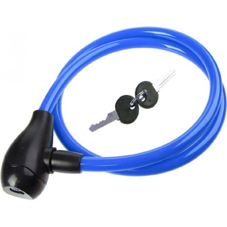 Blue bike cable lock 100 cm