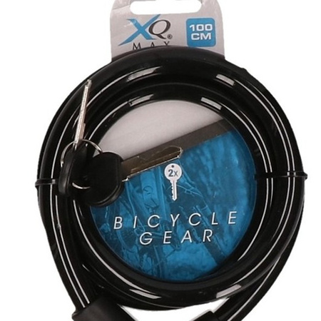 Black bike cable lock 100 cm
