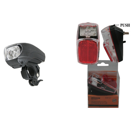Universal bicycle front light and rear light with tail 5x LED
