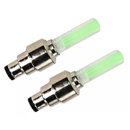 Fietswielverlichting firefly ventiel  LED lampjes groen 2 stuks