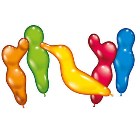Figuren party ballonnen 12s stuks meerkleurig