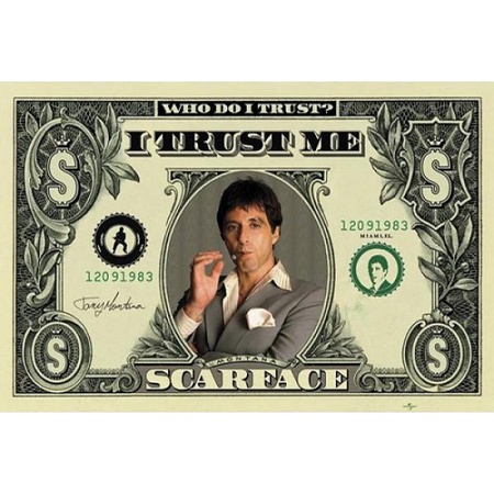 Film poster Scarface dollar 61 x 91,5 cm Gangster thema