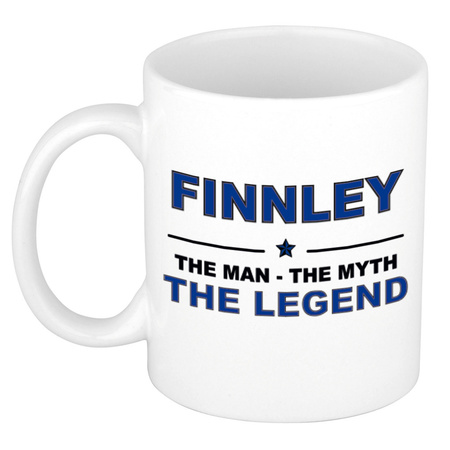 Finnley The man, The myth the legend cadeau koffie mok / thee beker 300 ml