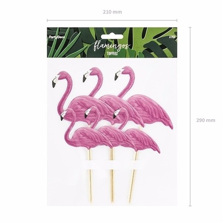 Flamingo cocktailprikkers 6 stuks