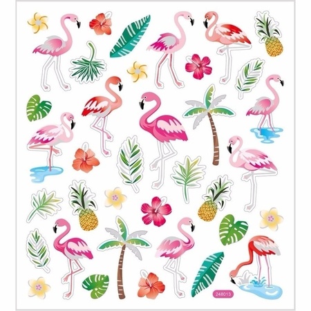 Colored flamingo stickers 111 pieces