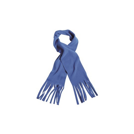 Fleece scarf with fringes royal blue