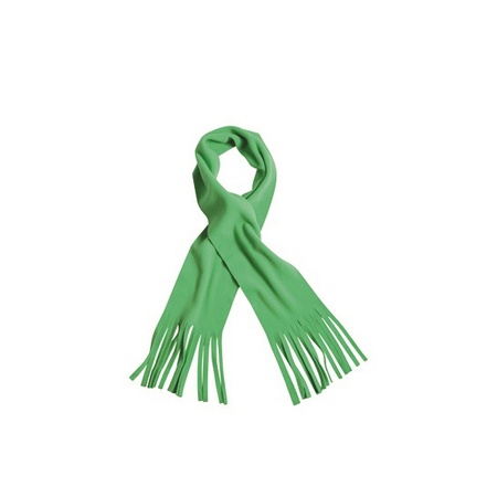Fleece sjaal met franjes lime groen