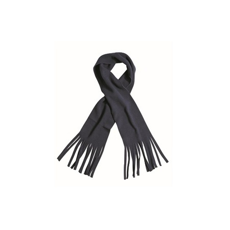 Fleece scarf with fringes navy