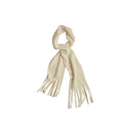Fleece sjaal met franjes off white