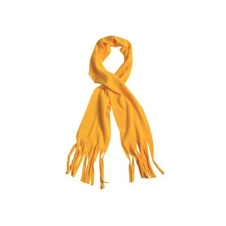 Fleece sjaal met franjes oker geel