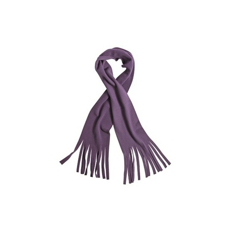 Fleece scarf with fringes purple