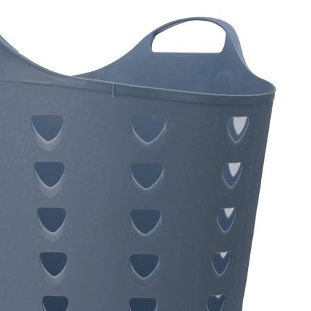 Flexible laundry basket - blue - 60 liter - plastic - 47 x 50 cm