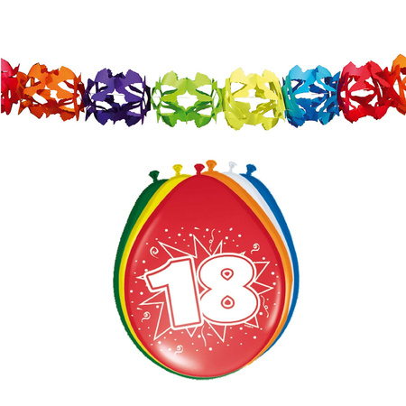 Folat party 18 years birthday decorations set - Balloons and guirlandes