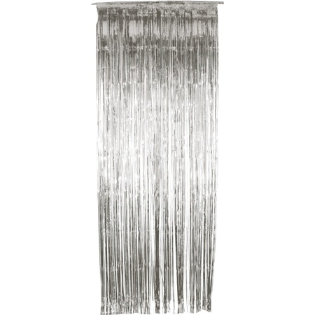 Folie deurgordijn zilver versiering 244 x 91 cm