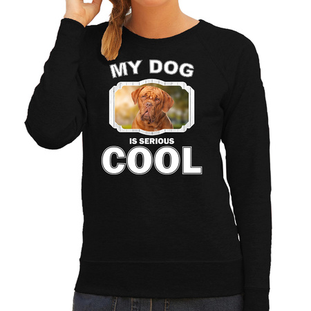 Franse mastiff honden sweater / trui my dog is serious cool zwart voor dames