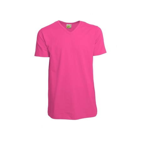 Fuchsia mens v-neck t-shirt