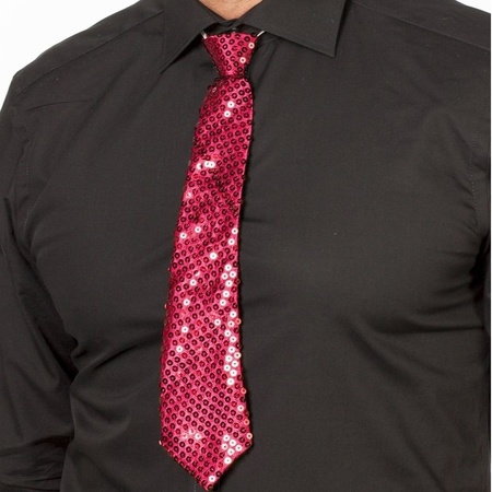Fuchsia pink hen/stag party glitter tie 32 cm accessory