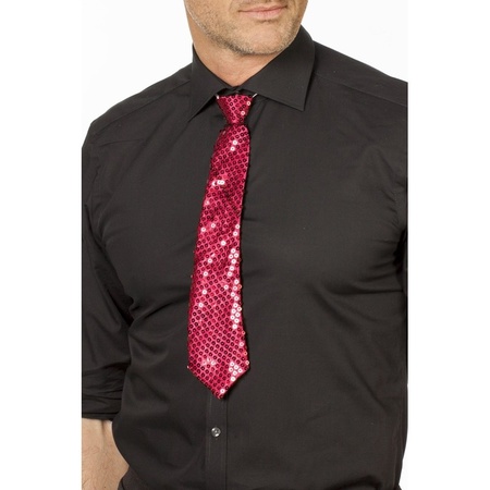 Fuchsia pink hen/stag party glitter tie 32 cm accessory