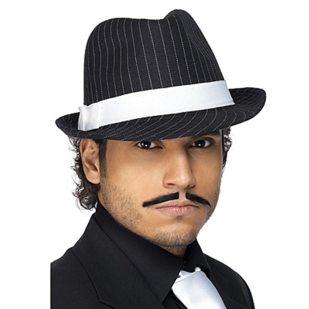 Hat Al Capone black/white striped