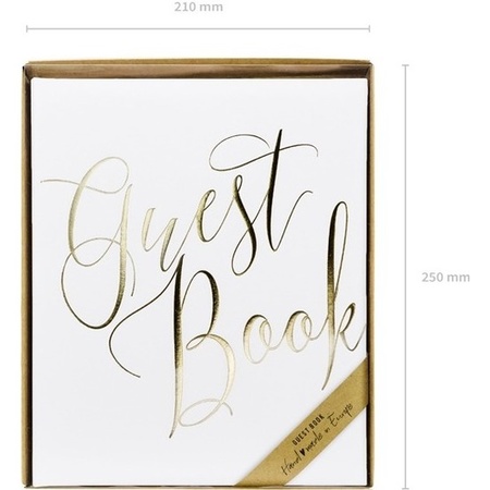 Guest book white/gold 20 x 25 cm