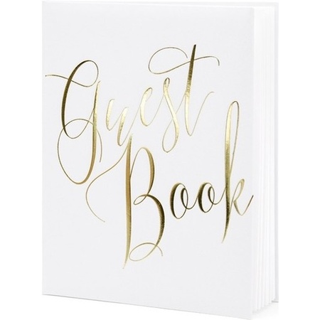 Guest book white/gold 20 x 25 cm