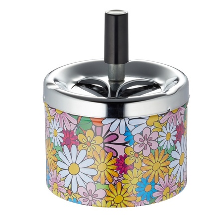 Bloomed ashtrays with silver turning cap type 2