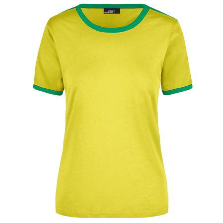 Geel met groen dames t-shirt