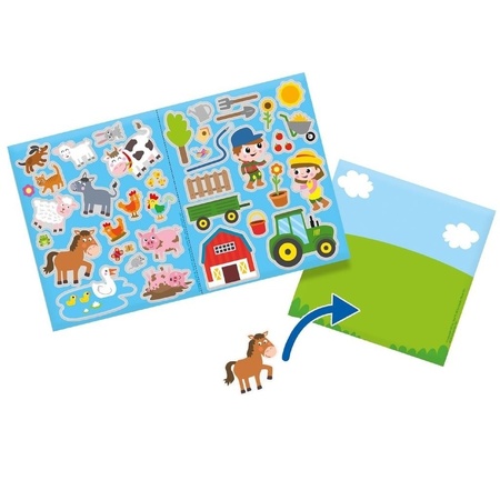 Gekleurde boerderij autoraam stickers - set van 38 stuks