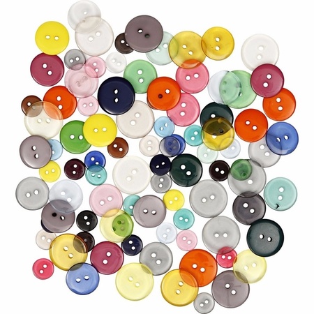 Colored buttons mixed 100 pieces